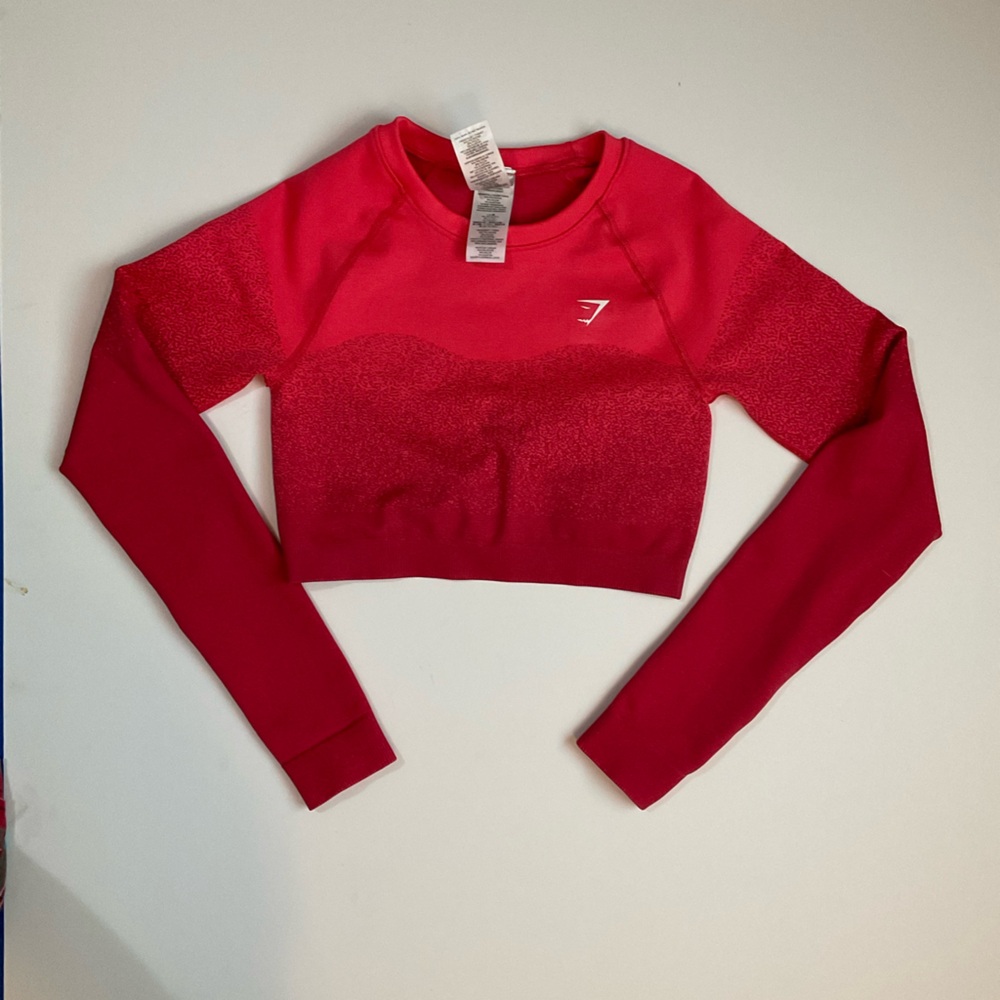 Gymshark Vibrant pink Long Sleeve Crop Top